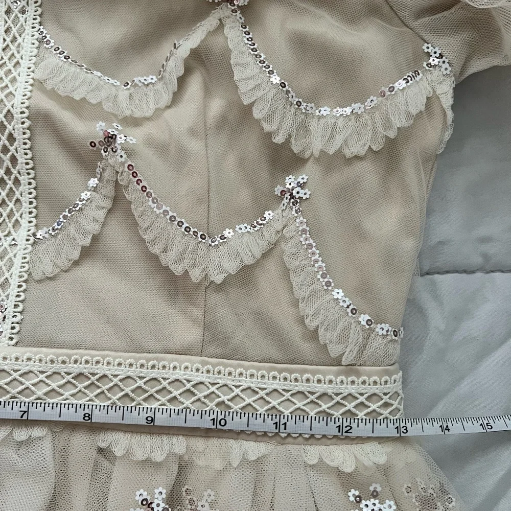 Dainty Jewells Glitz in the Garden Ivory Tulle Midi Dress Size XS - Picture 8 of 8